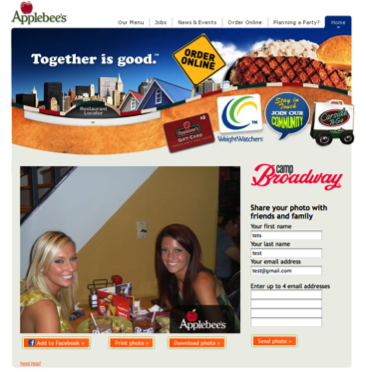 Applebees Restaurant Camp Broadway Microsite Photo