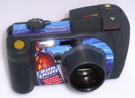 Fotozap Camera with a Bud Light Camera Wrap
